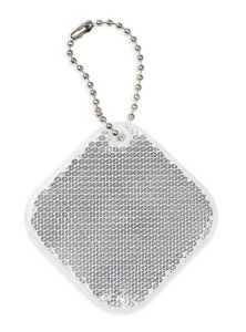 Zawieszka odblaskowa twarda premium z CE bez nadruku - Romb /srebrny/ 061