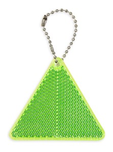 Zawieszka odblaskowa twarda premium z CE bez nadruku - Trójkąt /zielony/ 087