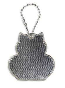 Zawieszka odblaskowa twarda premium z CE bez nadruku - Kot /czarny/ 037