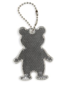 Zawieszka odblaskowa twarda premium z CE bez nadruku - Miś /czarny/ 045