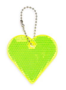 Zawieszka odblaskowa twarda premium z CE bez nadruku - Serce /żółty/ 070