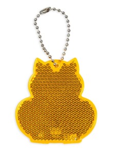 Zawieszka odblaskowa twarda premium z CE bez nadruku - Kot /pomarańczowy / 036