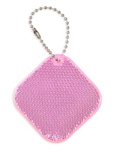 Zawieszka odblaskowa twarda premium z CE bez nadruku - Romb /różowy/ 064