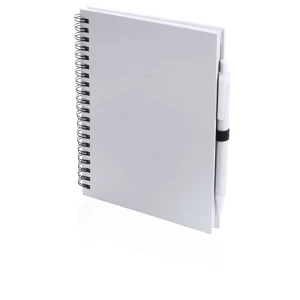 Notatnik z długopisem V2795-02 (kolor: biały)