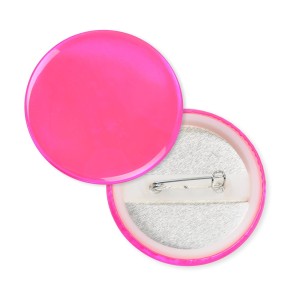 Button odblaskowy z bezpieczną agrafką - różowy - 013 155